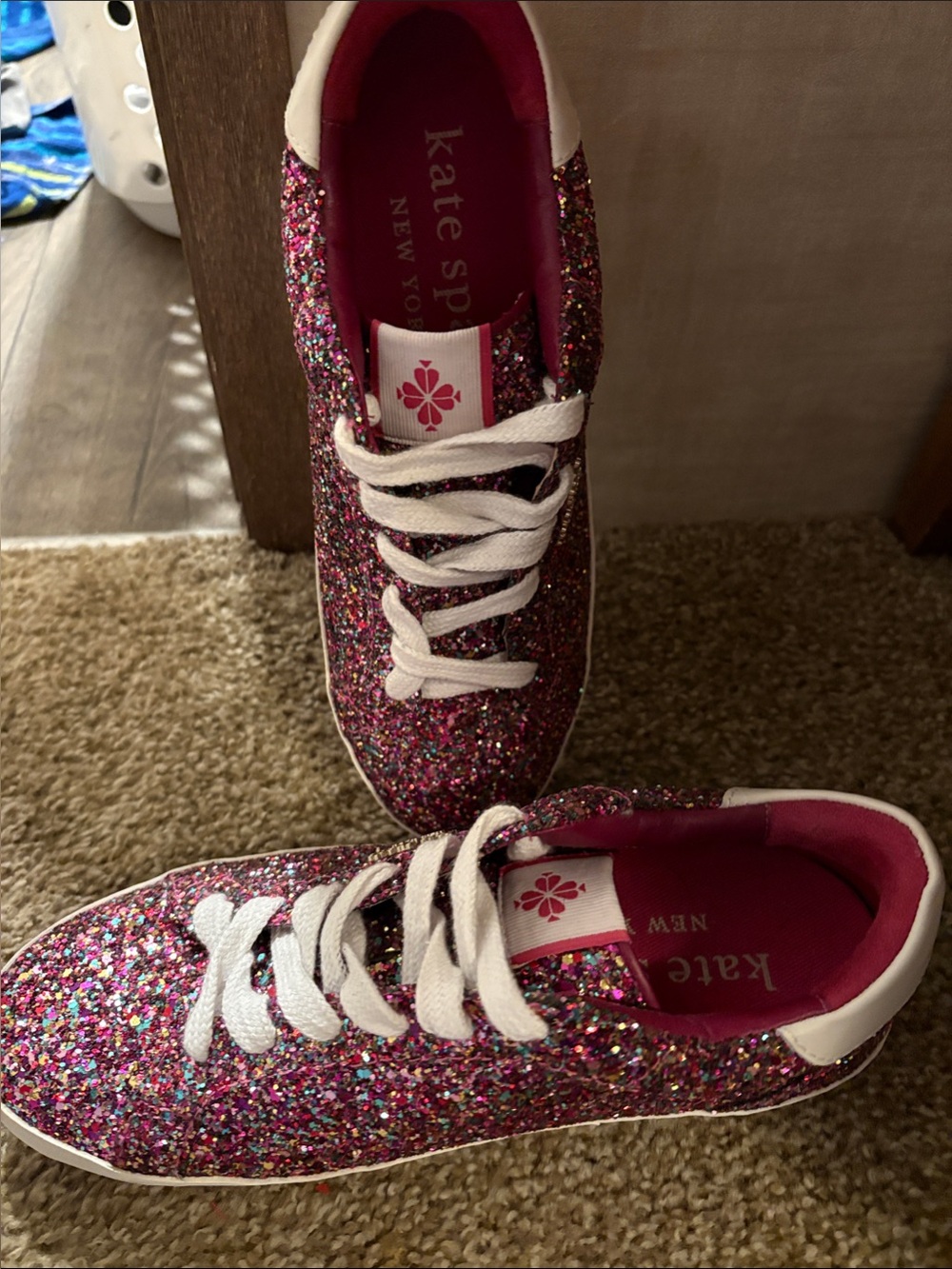 kate spade Pink Multi Glitter Low-Top Sneakers